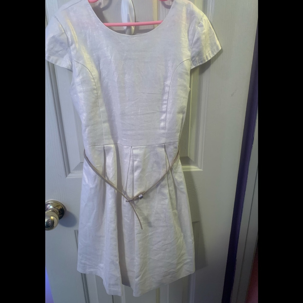 Mayoral, off white, belted dress. Size 10